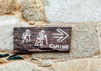 Road sign of Camino de Santiago