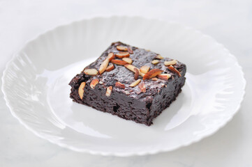 brownie, chocolate cake with almond.