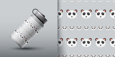 Panda seamless pattern with bottle © Pure Imagination
