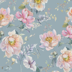 Watercolor flowers illustration