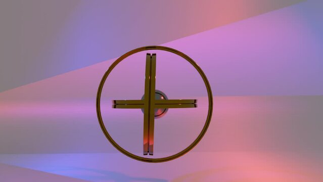 rotating rings animation with multi color background.