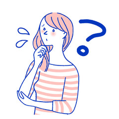 わからなくて悩む外国人女性
