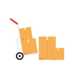 Cart vector. Hand Cart. wallpaper. free space for text. copy space.