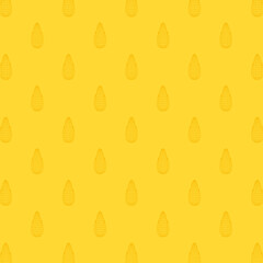 Corn icon. Corn doodle pattern wallpaper. Corn on yellow background.