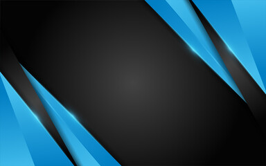 Abstract dynamic blue combination with black background design.