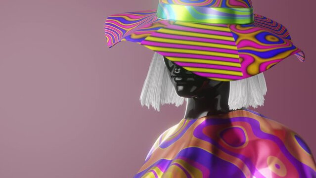Modern trendy surreal Futuristic psychedelic hypnotic VJ background. 3d render.