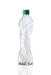 crushed plastic oil bottle