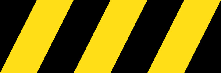 Yellow and Black Caution tape or Barricade tape seamless striped pattern or texture. Vector illustration.