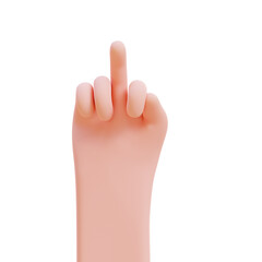 Fototapeta premium Cartoon hands. Hands raised to count fingers. 3d render illustration with Clipping path.