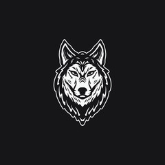 Wolf head drawing illustration. Creative design.