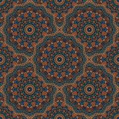 Round medallion vector seamless pattern.