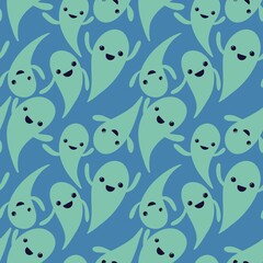 Halloween seamless ghost pattern for wallpaper and packaging and gifts and cards and linens and kids and fabrics