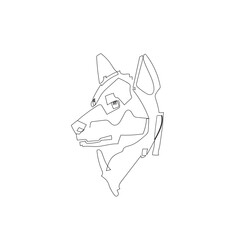 Continuous line drawing. Dog animal head illustration icon vector