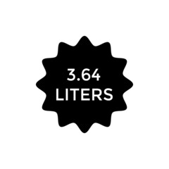 3.64 liters vector badge label design on white background