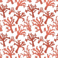 Summer ocean seamless coral pattern for fabrics and textiles and packaging and gifts and cards and linens and kids