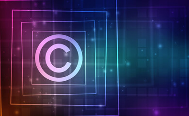 2d illustration copyright symbol concept 