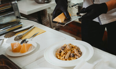 chef preparing food in restaurant