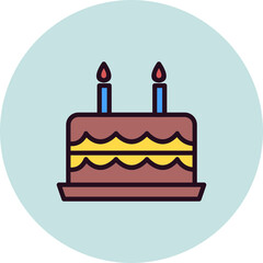 Birthday Cake With Candle Icon