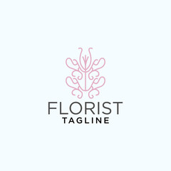 Florist logo icon design vector 