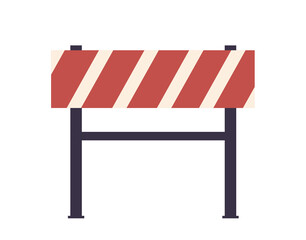 Construction work stop barrier. Architectural engineer and working tools isolated illustration