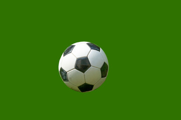 A soccer ball on a solid green background.