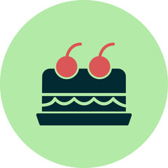 Cake With Cherry On Top Icon