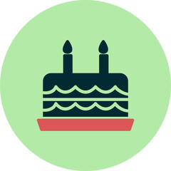 Birthday Cake With Candle Icon