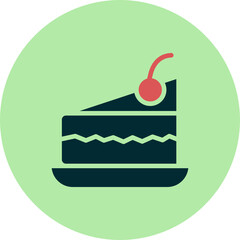 Piece Of Cake On Plate Icon