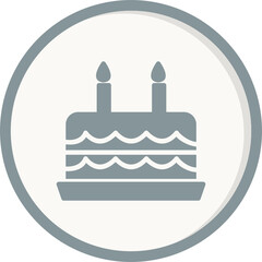 Birthday Cake With Candle Icon