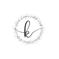 K Initial Logo Handwriting Template Vector Illustration. Abstract smile A Letter Logo Design.