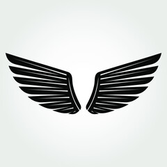 Wings icon isolated on white background. Vector illustration