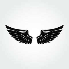 Wings icon isolated on white background. Vector illustration