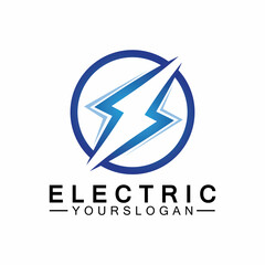 lightning thunder bolt electricity logo design template