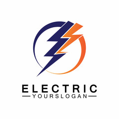 lightning thunder bolt electricity logo design template