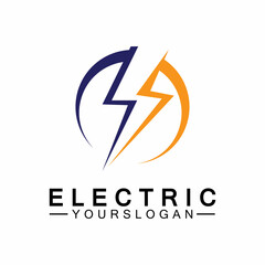lightning thunder bolt electricity logo design template