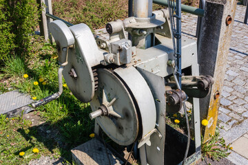 Mechanik einer Bahnschranke bei Fussängerschranke