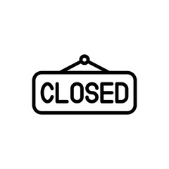 Closed banner simple icon vector. Flat design