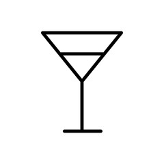 Cocktail glass simple icon vector. Flat design