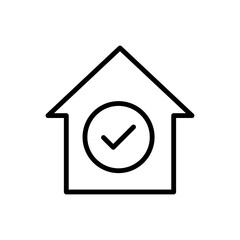 Confirm, agree, house simple icon. Flat desing