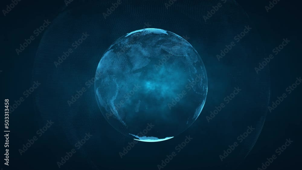 Canvas Prints digital globe rotating 3d vfx animation of future technology and global connectivity computer genera