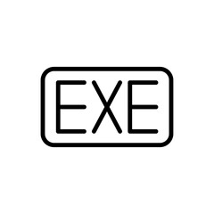 EXE simple icon vector. Flat design