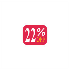 22 offer tag discount vector icon stamp on a white background