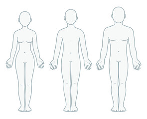 Male, female and unisex body diagram