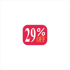 29 offer tag discount vector icon stamp on a white background