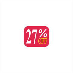 27 offer tag discount vector icon stamp on a white background