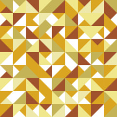 Abstract seamless geometric background. Colorful triangles mosaic grid. Triangular background, yellow and brown vector texture