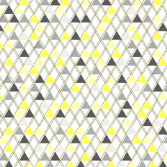 Triangles pattern abstract background. Yellow, black and white vector. Abstract geometric banner. Modern graphic design wallpaper