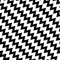 Abstract seamless geometric pattern. Modern wallpaper zigzag design. Minimal black and white color vector, 3d effect lines pattern