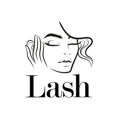 woman face with closed eyes logo