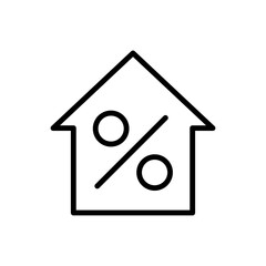 Percent, house simple icon vector. Flat desing